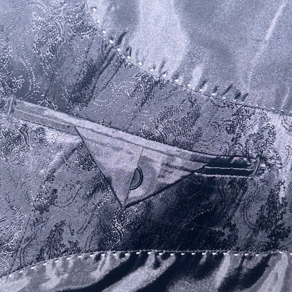 Vittorio St. Angelo Men’s 3-Piece Suit – Size 50L – Black Paisley Lapel Jacket - Picture 11 of 11